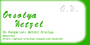 orsolya wetzel business card